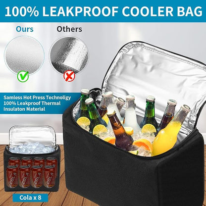 ORIENT FAMULAY Hanging Car Trunk Organizer with Cooler, Large Pockets, Zippers Detachable Seat Back Waterproof Car Storage Trunk Organizer for Jeeps, SUVs, Black
