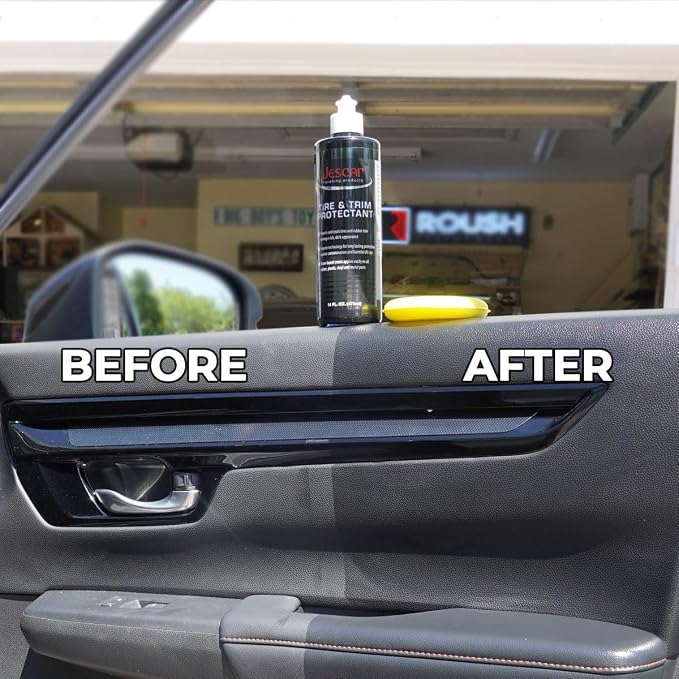 Jescar Tire & Trim Protectant - 16oz - Long-Lasting UV Protection for Tires, Trim, and Vinyl – Restores Shine, Prevents Fading, and Repels Dirt – Easy Application, Professional-Grade