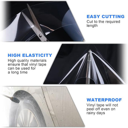 Arespark Car Door Edge Guard Protection Clear Vinyl Wrap Universal Door Sill Guard Anti-Collision Ratch-Resistant Protection Film, Transparent Paint Protection Vinyl Roll with Free Tools(2in x 30ft)