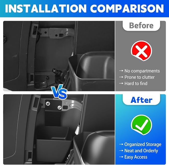 Trunk Organizer Fits for 2010-2024 Toyota 4Runner 5-Seat 2nd Row Trunk Storage Box No-Drill Compatible with 4Runner Accessories (Left Hidden)