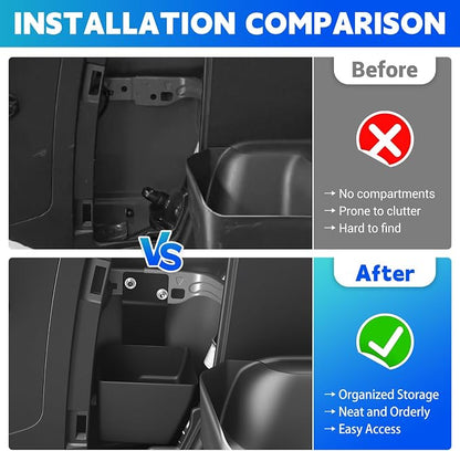 Trunk Organizer Fits for 2010-2024 Toyota 4Runner 5-Seat 2nd Row Trunk Storage Box No-Drill Compatible with 4Runner Accessories (Left Hidden)