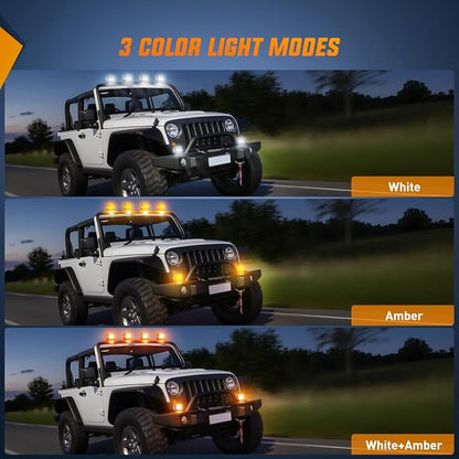Nilight 4Inch Off-Road LED Light Bar, 2PCS 60W 3 Lighting Modes (White/Amber/White&Amber) Driving Fog Light Spot Flood Lights with 18AWG Wiring Harness for Truck Car ATV SUV Jeep Boat