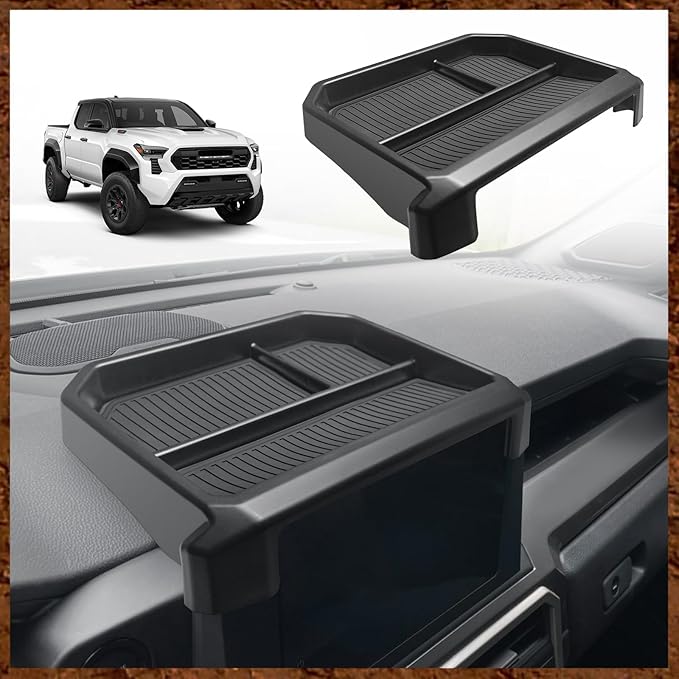 Muslogy Dashboard Storage Box Compatible with 2024-2026 Tacoma&2025 2026 4Runner Accessories Center Console Organizer w/8-inch Screen for SR SR5 TRD PreRunner TRD Sport Off-Road Pro Trailhunter(Black)