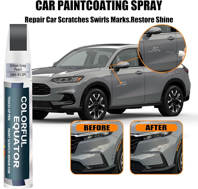 Urban Gray Pearl(NH-912P) Touch Up Paint Compatible with Honda, Car Paint Pen Scratch Repair Two-In-One Touch Up Paint, Premium Car Scratch Remover for Deep Scratches