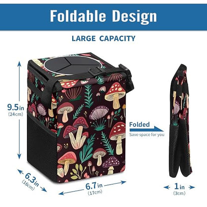 Car Trash Can – Multi-Purpose, Lightweight and Portable with Durable Water-Resistant Coating, No Installation Required, Practical and Ample Capacity, Variety of Colors.Mushroom