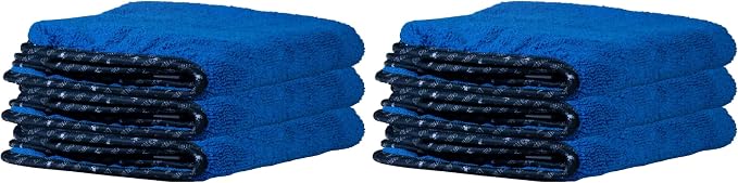 Chemical Guys Professional Grade Premium Microfiber Towels for Cars,Blue,16" x 16",Ultra-Soft and Scratch-Free Car Detailing Cloths for Trucks,Motorcycles,and More,(Pack of 6)