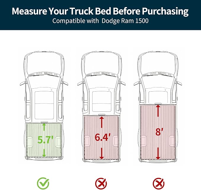 OEDRO Hard Quad-Fold Low-Profile Tonneau Cover Fit for Dodge Ram 1500 2009-2018, for Ram 1500 Classic 2019-2024 with 5.7ft Bed Without Rambox