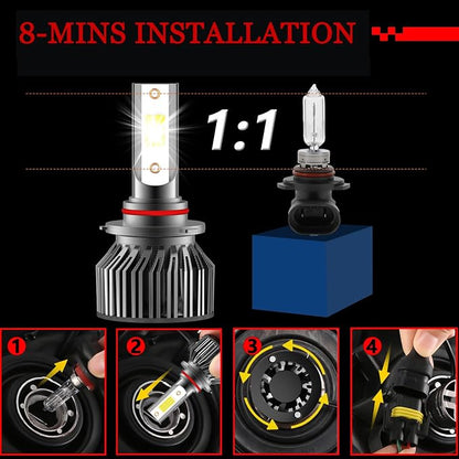 High Low Beam Fog Light Bulbs Combo Pack Fit for Acura MDX 2007 2008 2009 2010 2011 2012 2013 Driving Light Plug and Play,6500K White Car Lamp Bulb Kit,IP68 Pack of 6