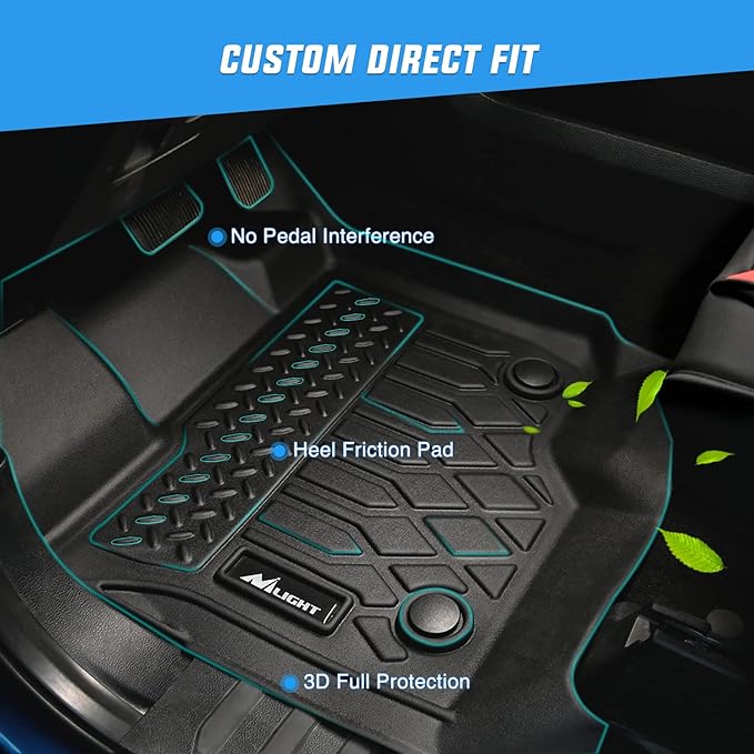 Nilight TPE Floor Mats for Acura RDX 8-Way Power Seats 2013 2014 2015 2016 2017 2018, All Weather Custom Fit Heavy Duty Floor Liners