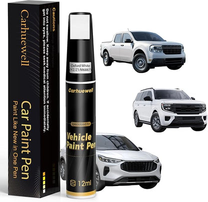 Oxford White(YZ/Z1/M6887) Touch Up Paint for Ford, Car Paint Pen Scratch Repair Two-In-One Touch Up Paint, Exact Color Match for Ford Automotive Scratch Remover for Deep Scratches