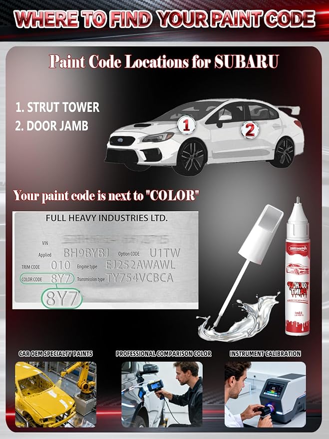 K1X Crystal White Pearl Tricoat Car Touch Up Paint for Subaru, Color Accurate Two-In-One Car Paint Scratch Repair Pen, Professional Scratch Remover for Vehicles Chips and Nicks Scuff