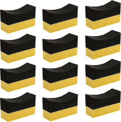 12 Pcs Tire Applicator Dressing Shine Sponge, Tire Dressing Applicator Pads, Color Polishing Sponge for Car Glass, Painted Steel & Porcelain
