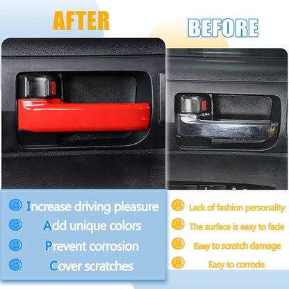 ABS Car Inner Door Handle Decoration Cover Trim Fit for Toyota Tundra/Sequoia 2007-2021 Interior Car Accessories (Red)