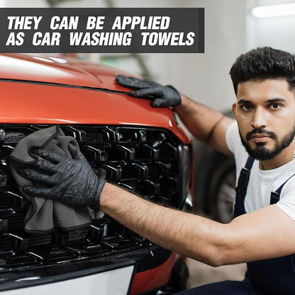 Tallew 40 Pcs Gray Microfiber Towels: 16"x16" Microfiber Drying Towels Bulk Micro Fiber Car Cleaning Cloth for Cars Drying Washing Polishing Cleaning Household Supplies