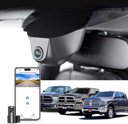 Mangoal Front 4K & Rear 1080P Dash Cam Custom for 4th Gen Dodge RAM 1500/2500/3500 2013 2014 2015 2016 2017 2018 (Model A),Check Model Carefully,UHD 2160P,WiFi & App,128GB Card