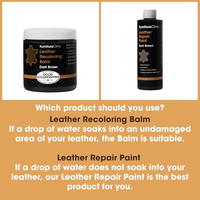 Furniture Clinic The Original Leather Recoloring Balm | Bordeaux Leather Dye | Repair Scratched, Faded, & Worn Leather | Restore Your Leather Couches, Sofas, Car Seats| 250 ml / 8.5 fl oz