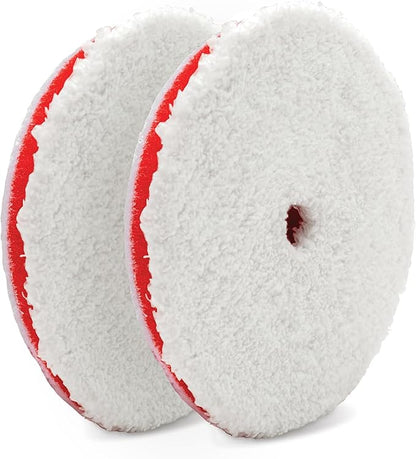 Griot's Garage BOSS 6.5” Microfiber Pads for Car Polishing and Detailing, Buffing Pads for Moderate and Severe Scratch Removal, Set of 2