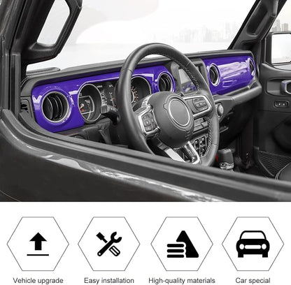 RT-TCZ Center Console Trim Cover Dashboard Control Panel Cover Decorative Interior Accessories for Jeep Wrangler JL JLU & Gladiator JT 2018-2022,Purple