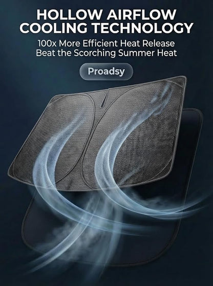 Proadsy Windshield Sun Shade Custom Fit BMW X1 2023-2026 Ice Crystal Black Front Window Sunshade UV and Heat Blocker Foldable Visor Keeps Car Cooler for Summer Parking and Daily Use