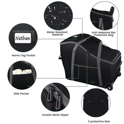 SCTEL Infant Car Seat Travel Bag Fit Doona Car Seat Stroller and Base, Chicco Keyfit 35 and Base, Doona Travel Bag with Wheels, Padded Car Seat Bags for Air Travel, Nuna Travel Bag with Zipper Pocket