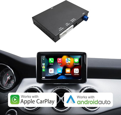 Wireless CarPlay & Android Auto Retrofit Kit Decoder for Mercedes Benz A/B/C/E/GLK/GLA/GLC/GLS/ML/GL/SLK/V Class 2011–2015 with NTG4.5/4.7 System, Supports Original Knob Control & Camera
