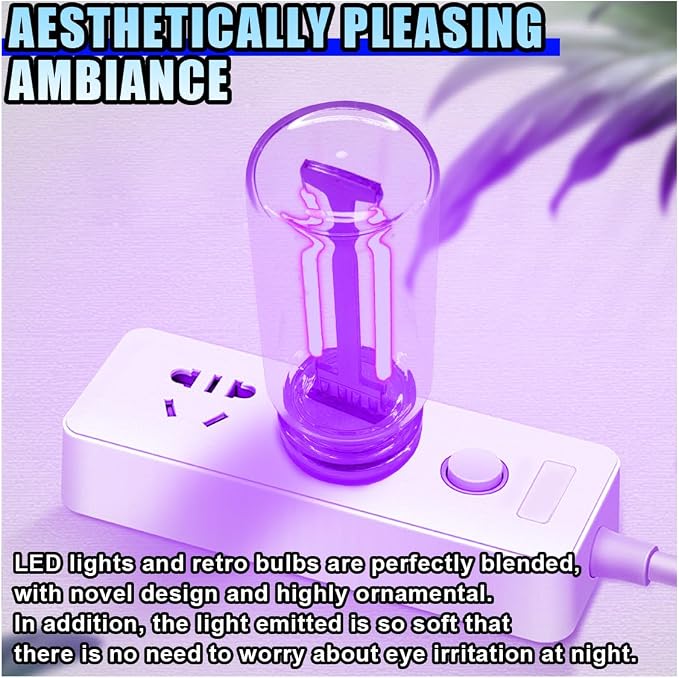 USB LED Car Interior Atmosphere Light, Portable Mini Ambient Light Retro Car Lamps, Plug-in USB Touch Control LED Night Light Auto Interface Charging Lamp for Cars Hallway Bedroom (Purple)