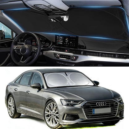 Sunshade for A6 Windshield Sun Shade for Audi A6 Accessories 2019-2024 2025 2026 Windshield Cover Front Window Shield Blocks UV Rays Heat Sun Visor Protector Car Accessories