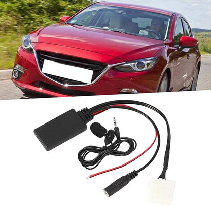 KIMISS Bluetooth 5.0 Car Adapter with Microphone, for Mazda 2 3 5 6 RX8, AUX-in Cable for Hands-Free Calling & Music Streaming, Wireless Audio Receiver