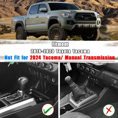 3PCS Center Console Organizer Compatible with Toyota Tacoma 2016-2023 Armrest Storage Box Armrest Hidden Tray Gear Shift Box Interior Accessories-NOT FIT Manual Transmission