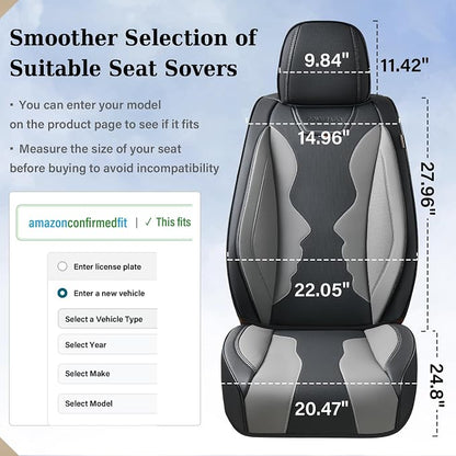 Coverado Car Seat Covers, Front Covers for Cars, Car Seat Cover Front Seats, Automotive Seat Cover, Waterproof, Leather Car Seat Cushion, Universal Interior Covers Seat Protectors for Most Cars