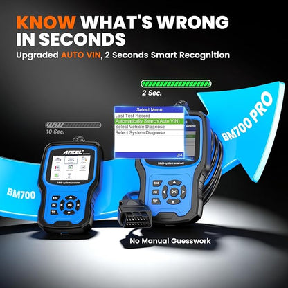 ANCEL BM700 PRO Fit for BMW Scanner - Battery Registration Tool, Code Reader for BMW/Mini/RR, Advanced OBD2 Scanner Auto V-I-N, Full System Diagnostic for BMW Scan Tool with All Reset Services (Blue)