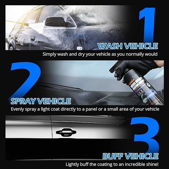 500ML Car Coating Spray-Quick Effect Coating Agent for Most Vehicle Finishes - Helps Refresh Exterior Gloss & Reduce Surface Buildup for Long-Lasting Polish Spray Wash