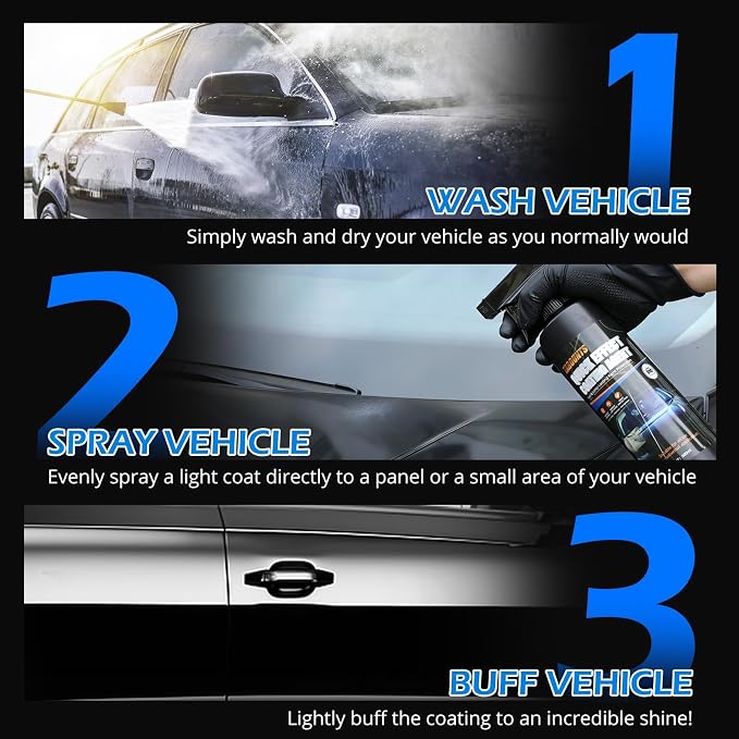 500ML Car Coating Spray-Quick Effect Coating Agent for Most Vehicle Finishes - Helps Refresh Exterior Gloss & Reduce Surface Buildup for Long-Lasting Polish Spray Wash-2pcs