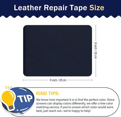 Zenyao Leather Repair Patch for Furniture - Self Adhesive Leather Repair Tape Kit, Vinyl Repair Patch, Ideal for Car Seats Couch Sofa Office Chair, 8x11 Inch, Navy Blue, 2 Pieces