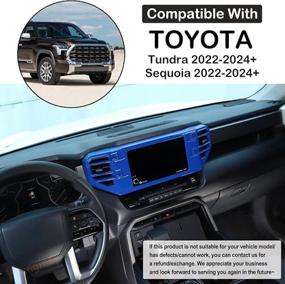 Aunginsy Center Console Air Outlet Trim Cover Compatible with Toyota Tundra/Sequoia 2022-2026, Air Conditioner A/C Vent Panel Large Frame Protective Cover Decorator ABS Accessories, for 8-inch Screen