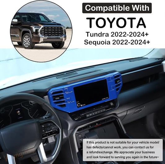 Aunginsy Center Console Air Outlet Trim Cover Compatible with Toyota Tundra/Sequoia 2022-2026, Air Conditioner A/C Vent Panel Large Frame Protective Cover Decorator ABS Accessories, for 8-inch Screen