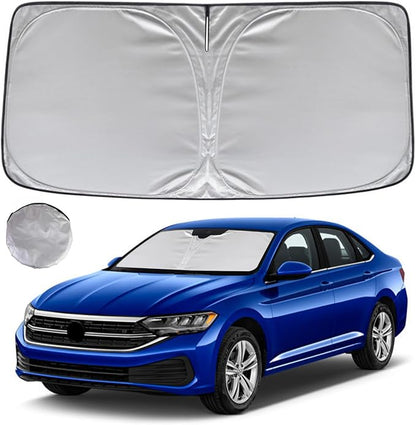 KAYZT Windshield Sun Shade for 2019-2025 2026 Volkswagen VW Jetta Foldable Sunshade Front Window Custom Fit Car Accessories