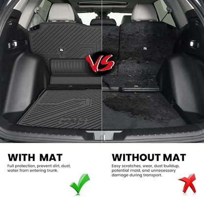 LASFIT Cargo Mat with Backrest Mat for Honda CR-V 2026 2025 2024 2023 Gasoline (Not for Hybrid), All Weather Custom Fit TPE Trunk Mat Trunk Liner Cargo Liner with Seatback Mat (Lower Position)