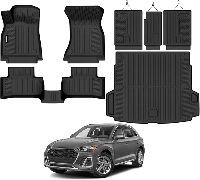 Floor Mats for Audi Q5 2025 2026(Not for PHEV), Trunk Mat and Backrest Mat All Weather TPE Protector for Audi Q5 Accessories