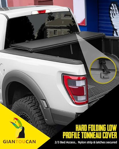 Low-pro Hard Top Tri Fold Tonneau Cover compitable with 2020-2026 Chevy Silverado/GMC Sierra 2500 3500 HD 6.9ft(82.2") Bed, Not for CarbonPro Bed