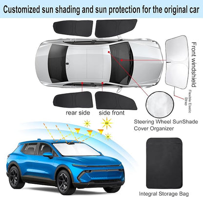 TINGLU Window Shades for Chevrolet Chevy Equinox EV 2024-2026 Accessories Car Side Full Windows Rear Windshield Sun Shade Sun UV Rays & Privacy Protection for Camping 5PCS