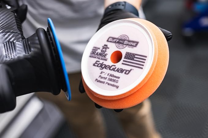 Buff and Shine - EdgeGuard Foam Buffing Pads - Orange - 5" Cutting & Polishing Pad - Pack of 4