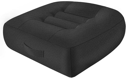 Car Booster Thick Height Adjustable Seat Cushion with Breathable Mesh Cover, Portable Seat Cushion for Driving, Office Chairs Wheelchairs Trucks SUV's and Home Use Black