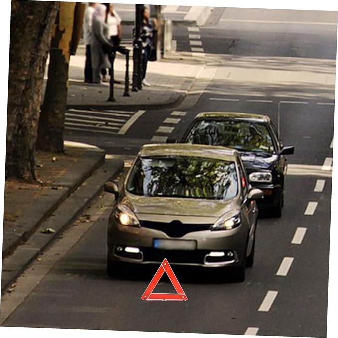 ULTECHNOVO Portable Emergency Warning Triangle Reflector Sign for Roadside Safety Foldable Traffic Alert Tool for Cars and Trucks Durable and Construction