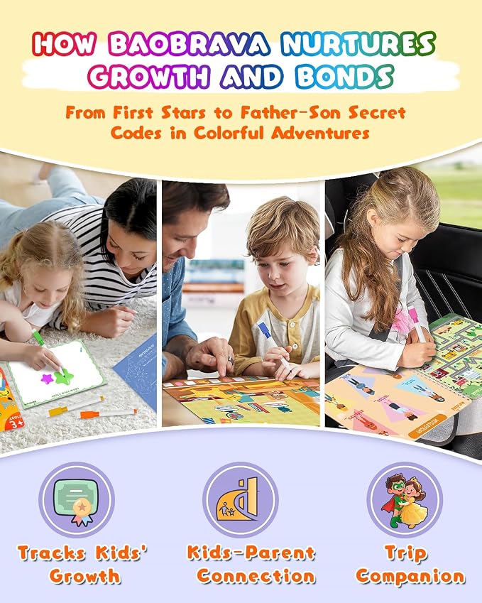 Baobrava Preschool Learning Activities, 37 Themes Tracing Activity Books Ages 3-8, Toddler Handwriting Practice, Letter Tracing, Kindergarten Workbooks, Travel Game for Trip, Christmas Birthday Gifts