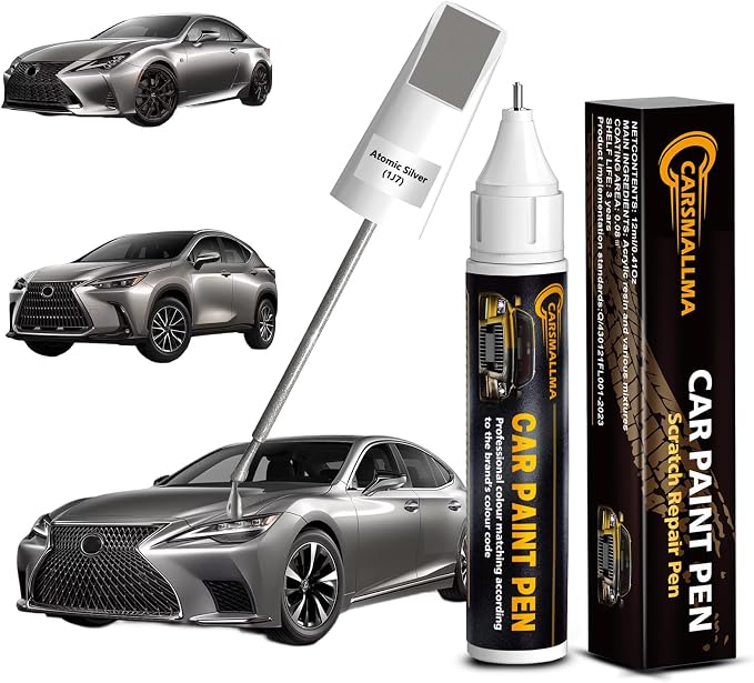 1J7 Atomic Silver Car Touch Up Paint for Lexus, Color Accurate Car Paint Scratch Repair Pen Kit Quick & Easy Fix Vehicle Chips and Automotive Nicks Scuff