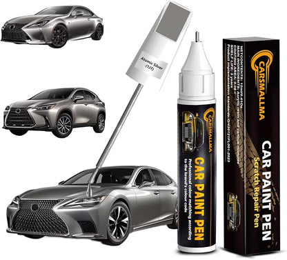 1J7 Atomic Silver Car Touch Up Paint for Lexus, Color Accurate Car Paint Scratch Repair Pen Kit Quick & Easy Fix Vehicle Chips and Automotive Nicks Scuff