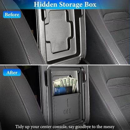 YPHUIKI 3PCS Center Console Organizer Compatible with Honda CRV 2023 2024 2025 2026 Accessories CR-V Hybrid Armrest Organizer Tray Hidden Storage Box ABS Material