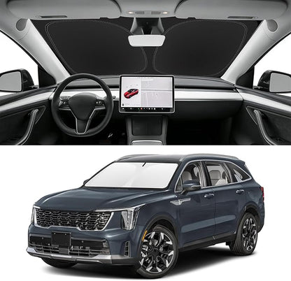 Custom Fit Windshield Sun Shade for KIA Sorento 2021-2026, Blocks UV & Heat, Front Window Sunshade Accessories, Easy Fold & Store Keep Your Car Cooler