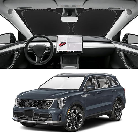 Custom Fit Windshield Sun Shade for KIA Sorento 2021-2026, Blocks UV & Heat, Front Window Sunshade Accessories, Easy Fold & Store Keep Your Car Cooler